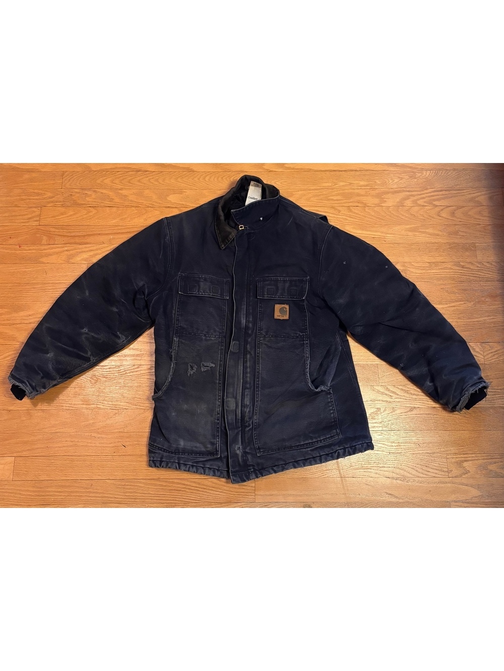 Carhartt Men's Medium Regular Navy Work Jacket Quilted Lined